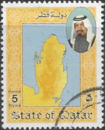 Qatar 1992 Sheik Khalifa Map SG 880 Fine Used