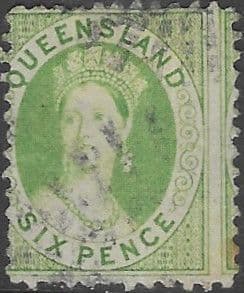 Queensland 1868 Queen Victoria SG 107 Good Used