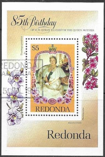 Redonda 1985 Queen Mother Life and Times Miniature Set Fine Used
