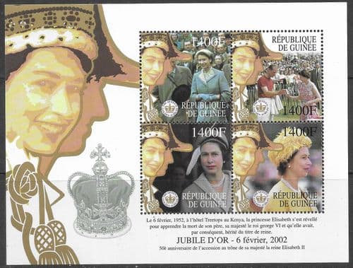 Republique de Guinee 2002 Golden Jubilee Miniature Sheet Fine Mint