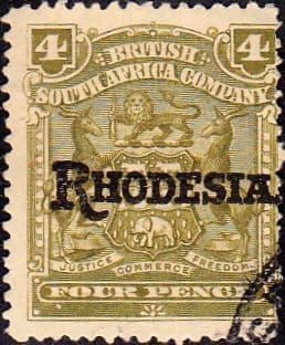 Rhodesia 1909 British South Africa Company Overprint SG 105 Fine Used