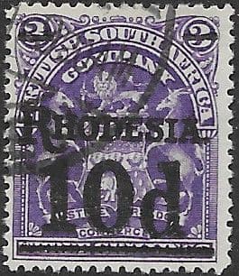 Rhodesia 1909 British South Africa Company Surcharged SG 117 Fine Used