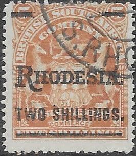 Rhodesia 1909 British South Africa Company Surcharged SG 118 Fine Used