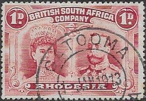Rhodesia 1910 British South Africa Company Heads SG 170a Fine Used