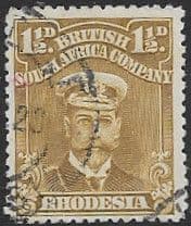 Rhodesia 1913 British South Africa Company Head SG 198 Fine Used