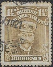 Rhodesia 1913 British South Africa Company Head SG 199 Fine Used