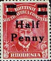 Rhodesia 1913 British South Africa Company Surcharged SG 280 Fine Mint
