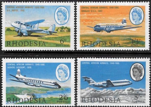 Rhodesia 1966 Africa Airways Set Fine Mint