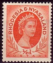 Rhodesia and Nyasaland 1954 Queen Elizabeth II SG  1 Fine Mint
