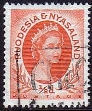 Rhodesia and Nyasaland 1954 Queen Elizabeth II SG 1 Fine Used