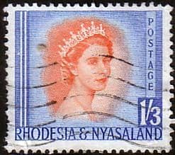 Rhodesia and Nyasaland 1954 Queen Elizabeth II SG10 Fine Used