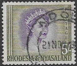 Rhodesia and Nyasaland 1954 Queen Elizabeth II SG13 Fine Used
