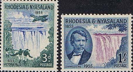 Rhodesia and Nyasaland 1955 Discovery of Victoria Falls Set Fine Mint