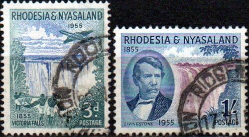 Rhodesia and Nyasaland 1955 Discovery of Victoria Falls Set Fine Used