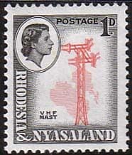 Rhodesia and Nyasaland 1959 SG 19 V.H.F. Mast  Fine Mint