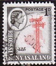 Rhodesia and Nyasaland 1959 SG 19a V.H.F. Mast Fine Used