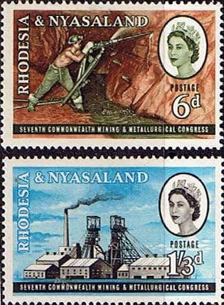 Rhodesia and Nyasaland 1961 Mining and Metallurgical Congress Set Fine Mint