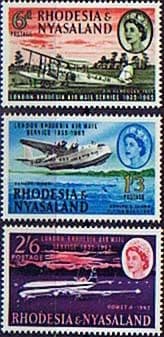 Rhodesia and Nyasaland 1962 London–Rhodesian Airmail Service Set Fine Mint