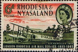 Rhodesia and Nyasaland 1962 London–Rhodesian Airmail Service SG 40 Fine Used