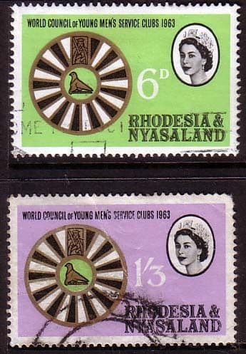 Rhodesia and Nyasaland 1963 World Council of Young Men's Service Clubs Set Fine Used