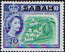 Sabah 1964 SG 414 Flower Phalaenopsis Orchid Fine mint