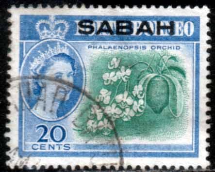 Sabah 1964 SG 414 Flower Phalaenopsis Orchid Fine Used