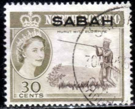 Sabah 1964 SG 416 Murut With Blowpipe Fine Used