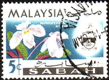 Sabah 1965 SG 426 Orchids Paphiopedilum Niveum Fine Used