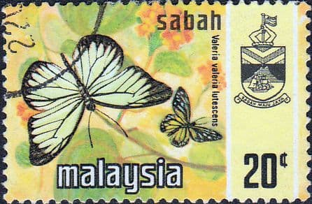 Sabah 1971 SG 438 Butterflies Valeria Lutescens Fine Used