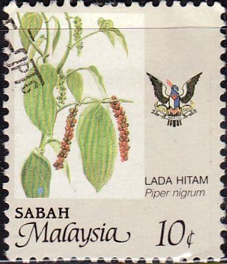 Sabah 1986 SG 462 Black Pepper Fine Used