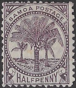 Samoa 1890 Palm Trees SG 34 Fine Mint