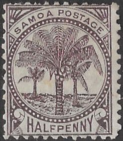 Samoa 1892 Palm Trees SG 57 Fine Mint