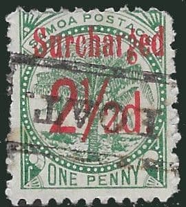 Samoa 1893 Palm Trees Surcharged SG 84 Fine Used