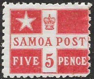 Samoa 1894 Cross Crown and Star SG 72a Fine Mint