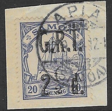 Samoa 1914 Yacht key-types as German Cameroons, but inscr 'SAMOA' and surch SG 104 Fine Used