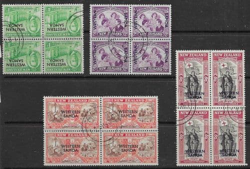 Samoa 1946 King George VI Victory Block of 4 Set Fine Used
