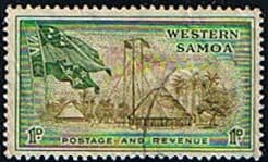 Samoa 1952 SG 220 Native Huts and Flags Fine Used