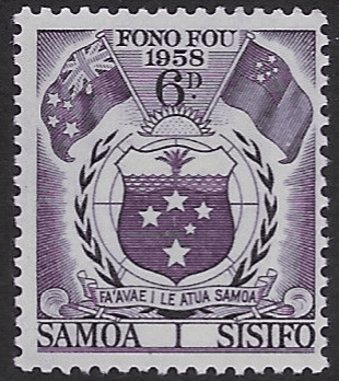 Samoa 1958 Inauguration of Samoan Parliament. Inscr 'FONO FOU 1958' SG 237 Fine Mint