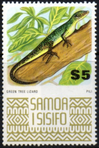 Samoa 1972 SG 399c Green tree lizard Fine Mint