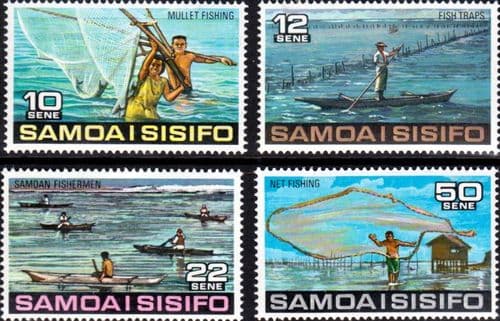 Samoa 1976 Fishing Set Fine Mint
