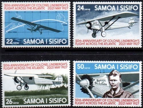 Samoa 1977 50th Anniv of Lindbergh's Translantic Flight Set Fine Mint