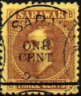 Sarawak 1889 SG 27 Sir Charles Brooke Surcharged Fine Used