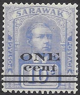 Sarawak 1923 Sir Charles Vyner Brooke Head Surch in words SG 72 Fine Mint