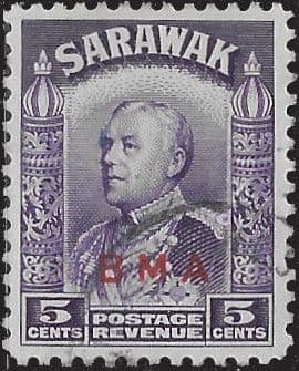 Sarawak 1945 British Military Administration Overprint SG 130 Fine Used
