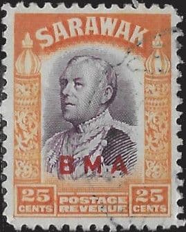 Sarawak 1945 British Military Administration Overprint SG 137 Fine Used