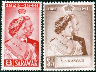 Sarawak 1948 King George VI Royal Silver Wedding Set Fine Mint