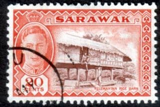 Sarawak 1950 SG 180 Kelemantan Rice Barn Fine Used