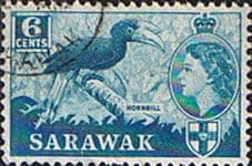 Sarawak 1955 SG 191 Hornbill Bird Fine Used