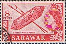 Sarawak 1955 SG 192 Shield and Spears Fine Used