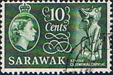 Sarawak 1955 SG 193 Kenyah Cerimonial Carving Fine Used